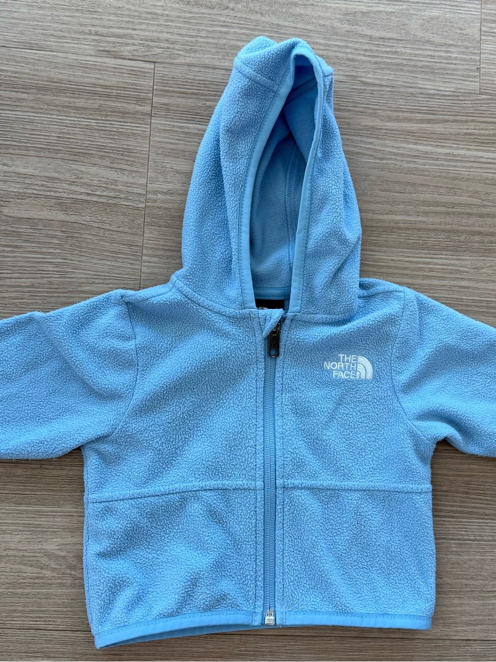 The North Face Light Blue Kids Hooded Fleece Zip Jacket